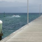 Busy with boats chugging past Mordialloc Pier